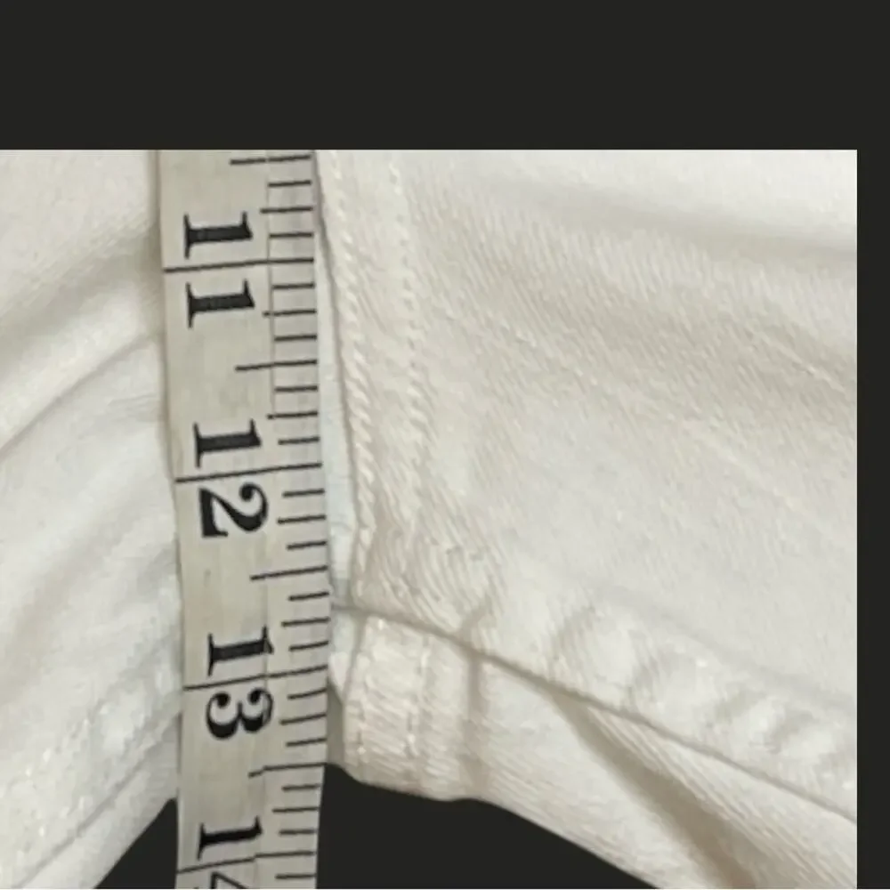 L.L. Bean White Denim Classic Fit High Waist  Jeans Size 16 Coastal Nautical